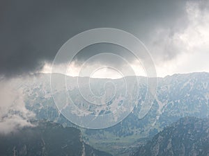 The storm is approaching. Image from the El Pedraforca massif. Catalonia, Spain