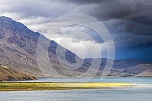 Storm approaching Tso Moriri lake in Ladakh, India