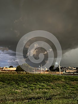 Storm arriving in the city. photo
