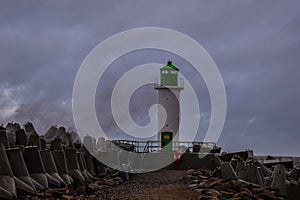 Storm on the Baltic Sea coast of Ventspils