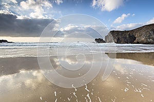 Storm beach at Mangursta on the Isle of Lewis in Scotland.