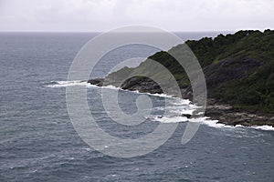 The storm blew Laem Phrom Thep in andaman sea at Phuket, Thailand.