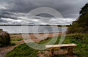 A storm brewing over a lake in Staffordshire, England
