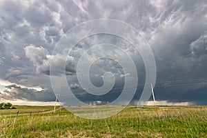 Storm Cell over Grassy Field