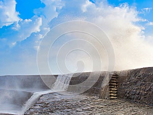 Storm Ciaran at Lyme Regis November 2023