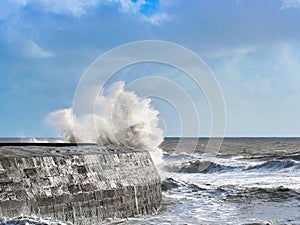 Storm Ciaran at Lyme Regis November 2023