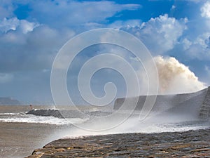 Storm Ciaran at Lyme Regis November 2023