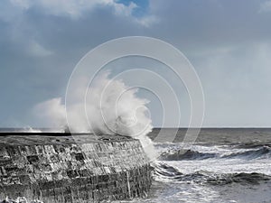 Storm Ciaran at Lyme Regis November 2023