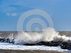 Storm Ciaran at Lyme Regis November 2023 photo