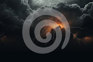 Storm cloud bolt mockup. Generate Ai
