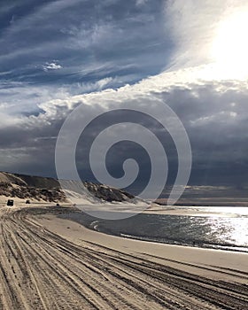 Storm cloud brewing, shores of Sea of Cortez, El Golfo de Santa Clara, Mexico photo