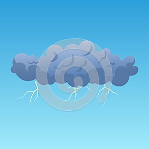 storm cloud cartoon vector