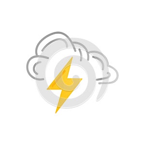 Storm cloud icon on a white background, vector illustration
