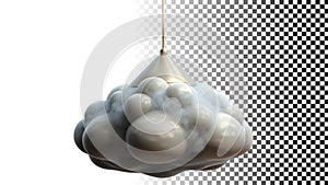 Storm cloud lamp, unique lighting fixture, weather,themed decor png transparent image Generative AI photo