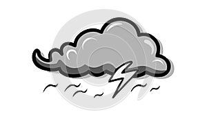 Storm Cloud with Lightning Bolt Icon, Weather Warning Electrical Energy, vector design Generative AI