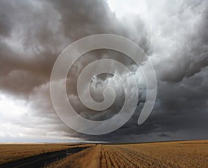 A storm cloud over the field