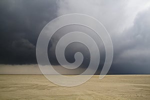 Storm clouds above beach