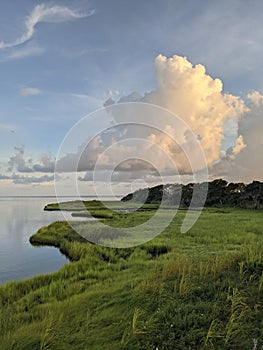 Storm clouds above the water