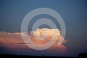 Storm clouds against blue sky in North Dakota