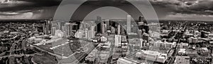 Aerial drone photo - A storm approaches the city of Denver Colorado