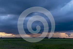 Storm clouds in bad weather day Evening time