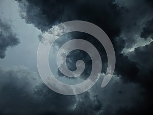 Storm clouds black close up