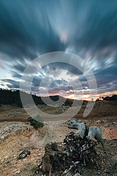 Storm clouds in a bleak landscape, Ifrane, Morocco