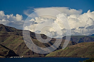 Storm Clouds Forming Above Brownlee Dam in Hells Canyon