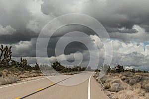 Approaching a desert storm in Mohave National Preserve