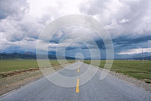 Storm clouds and highway