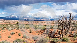 Storm Clouds, La Sal Mountains Viewpoint, Arches National Park,