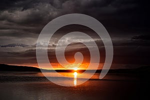 Storm Clouds Lake Sunset