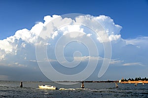 Storm clouds loom over Venice, Italy