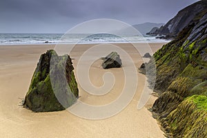 Storm clouds move in at Coumeenoole Beach