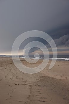 Storm clouds over beach