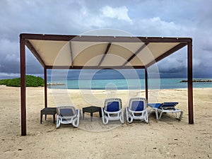 Storm clouds over the canopy On the beach in punta cana