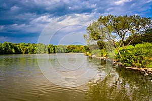 Storm clouds over Centennial Lake, at Centennial Park, in Columbia, Maryland.