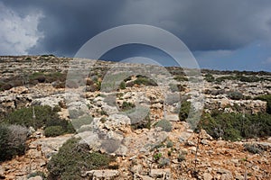 Storm clouds over Comino island, Malta. photo