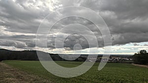 Storm clouds over the flatland from the viewpoint