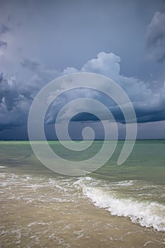 Storm clouds over a Florida beach