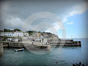 Storm clouds over harbour