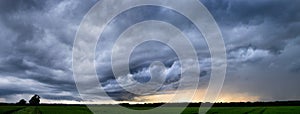 Storm clouds over a landscape in Hertfordshire