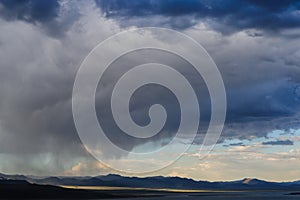 Storm clouds over mono lake