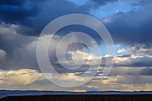 Storm clouds over mono lake