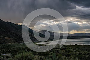 Storm clouds over mono lake