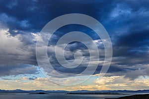 Storm clouds over mono lake