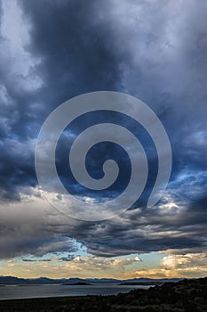 Storm clouds over mono lake