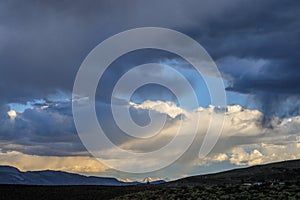 Storm clouds over mono lake