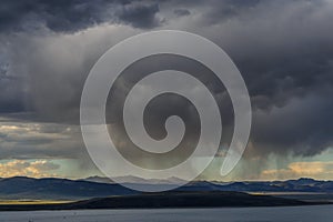 Storm clouds over mono lake