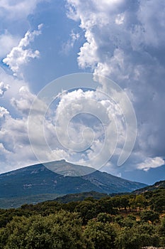 Storm clouds over mountains